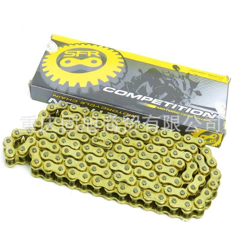 摩托车通用520型顺峰金色链条110节120节132节传动链高速链配件