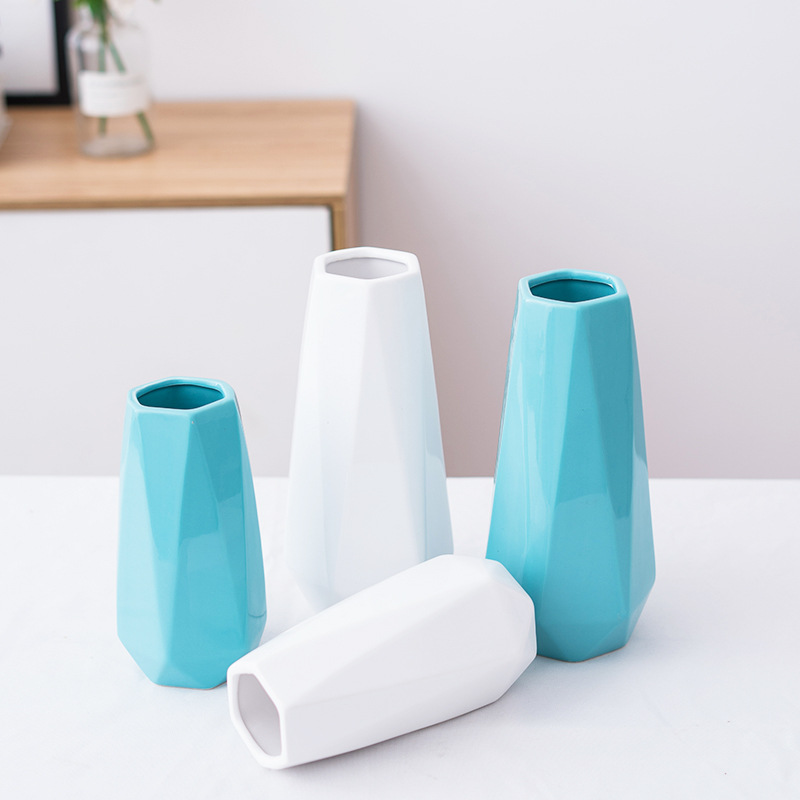 in北欧陶瓷花瓶白色水培客厅家居小清新简约装饰品桌面插花摆件