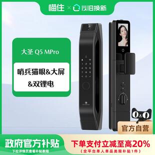 德施曼智能门锁指纹锁可视猫眼带屏智能锁电子锁密码 锁大圣Q5MPro