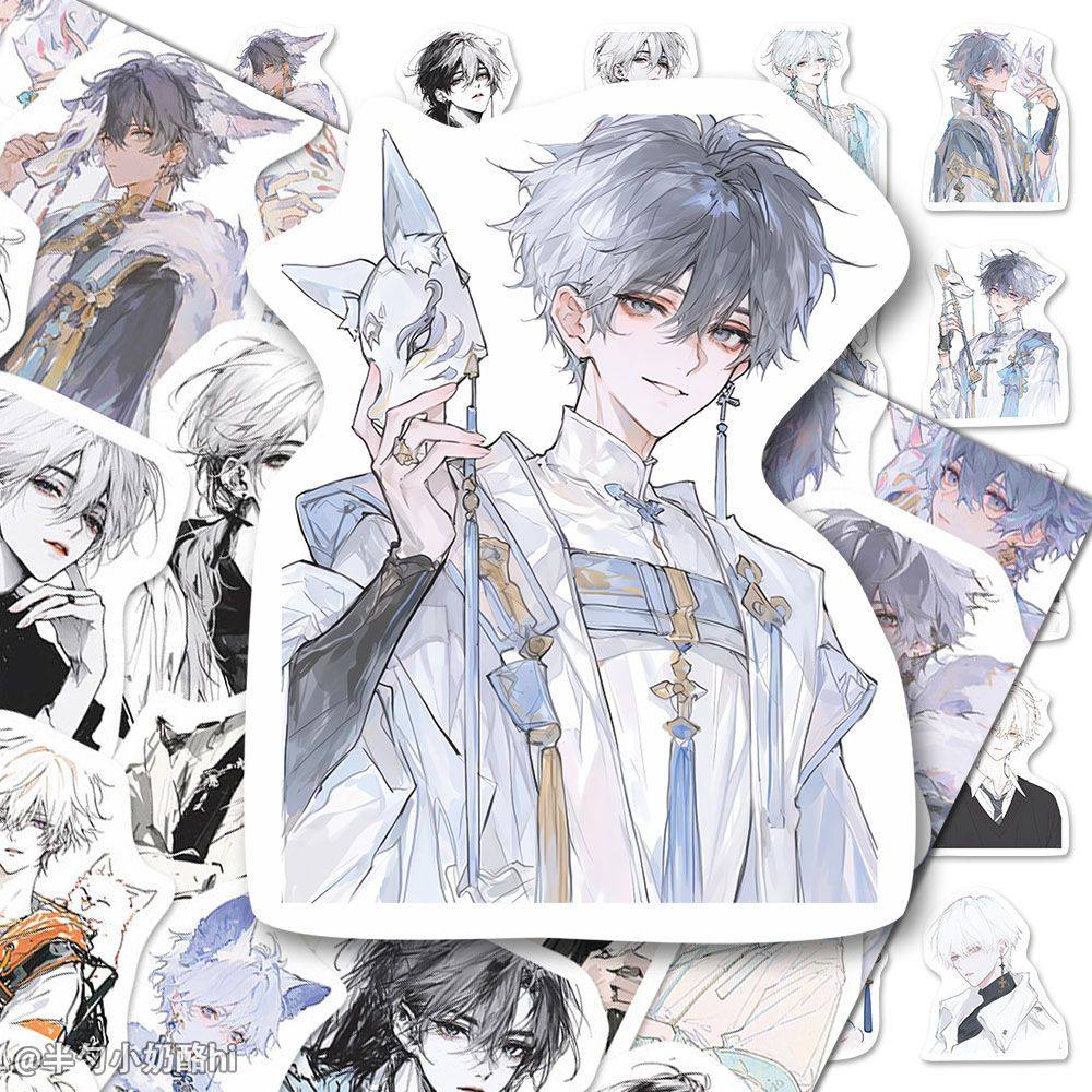 176张帅哥绘画贴纸爆款卡通高颜值帅气ins趣味头像二次元手账贴画,文具电教/文化用品/商务用品,贴纸/立体贴纸,淘宝优惠券,粉丝福利购,淘宝优惠卷