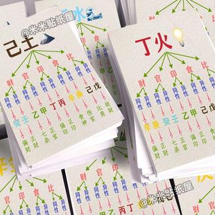超大张十神天干地支贴纸易经国学智慧知识八字阴阳五行科普贴画