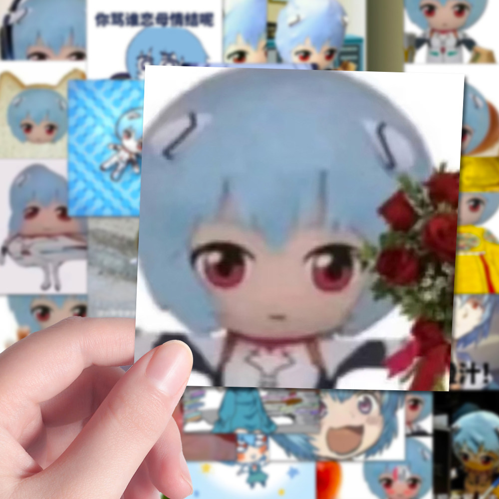 108张绫波丽表情抽象贴纸新世纪福音战士EVA搞笑周边贴纸装饰diy