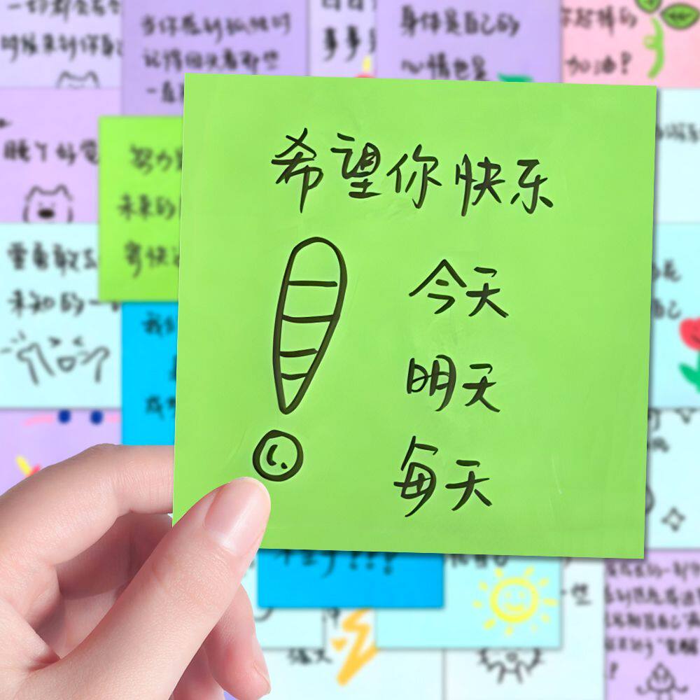 240张情绪盒子励志文字贴纸手写正能量文案背景ins风贴画diy手账