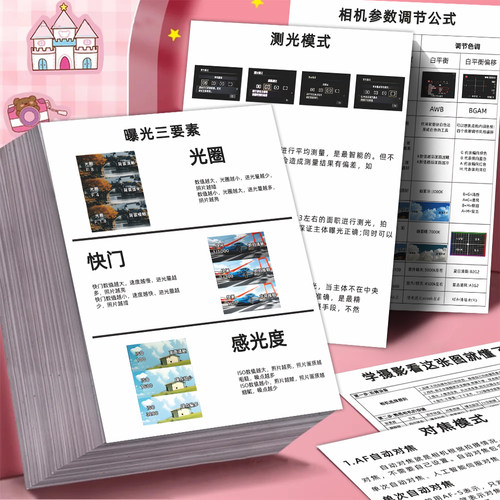 大张版】18张摄影基础知识入门教程拍照相机参数摄影构图技巧贴画