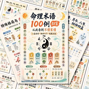命里术语100例扫盲易经大贴纸五行国学知识古人智慧八字命里术语