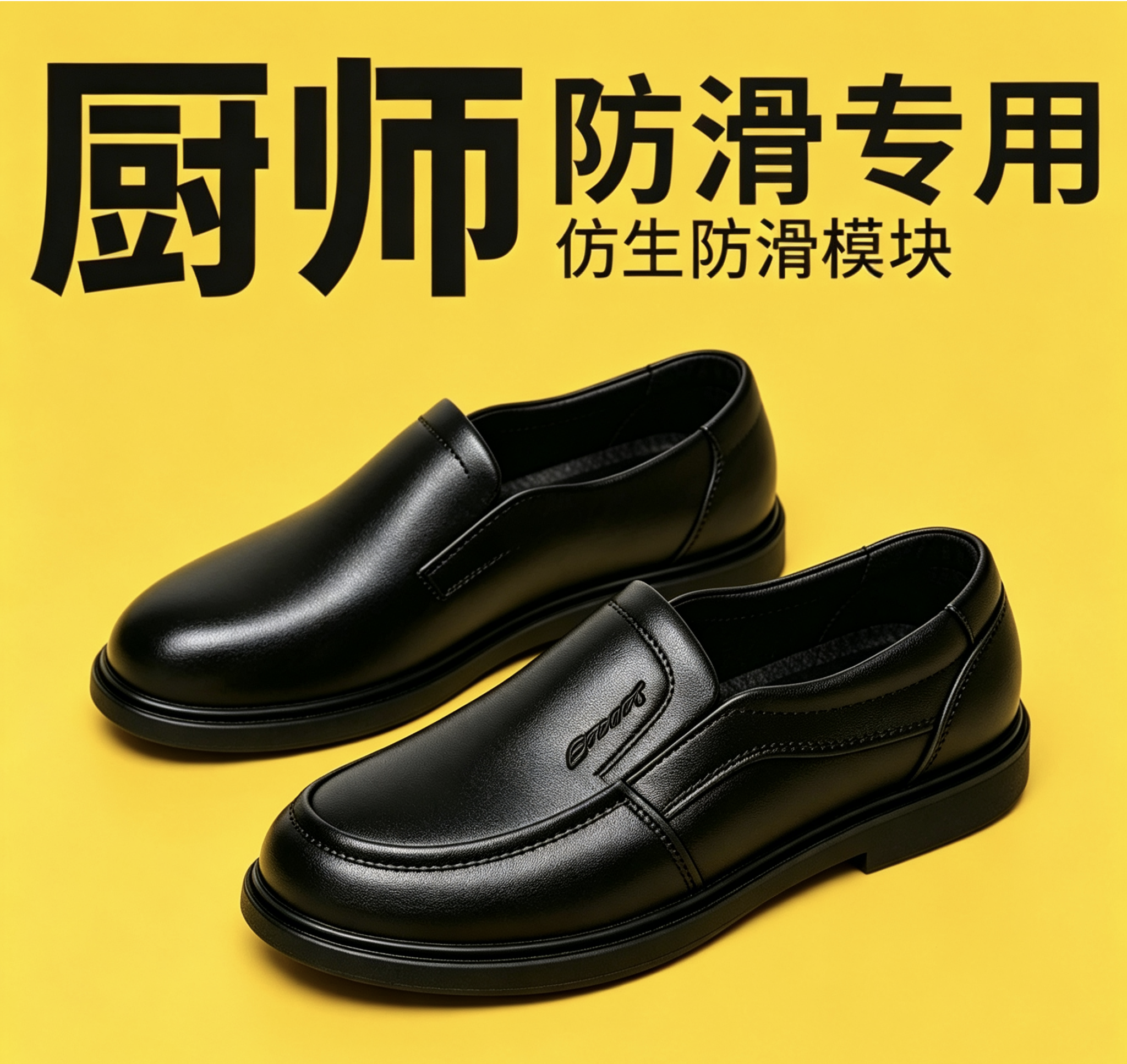 【精品】短筒防水雨鞋男耐磨防滑防油皮鞋厚底塑料厨房工作鞋建筑