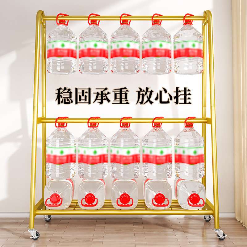 晾衣架落地卧室收纳挂衣架双层家用客厅阳台轻奢晒衣杆简易衣架