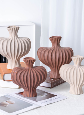 L? hoa trang trí 花瓶摆件客厅桌面高级感插花