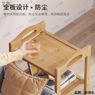 门口鞋柜实木小鞋柜窄款家用多层结实奶油收纳柜门外走廊过道鞋架