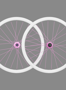 700Ｃ锐杰逊超响公路碟刹自行车轮组烤漆白色框高35ｍｍ前二后五