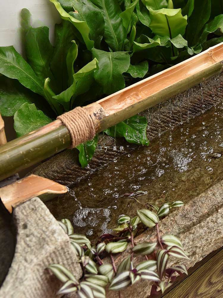 批发石器流水木架鱼缸水池石磨