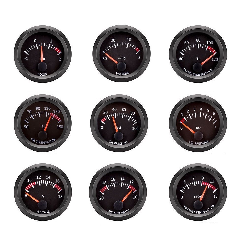 52mm三合一赛车仪表12V通用