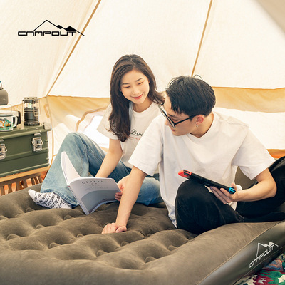 CAMPOUT户外双人植绒充气床垫露营防潮垫帐篷睡垫便携加厚批发
