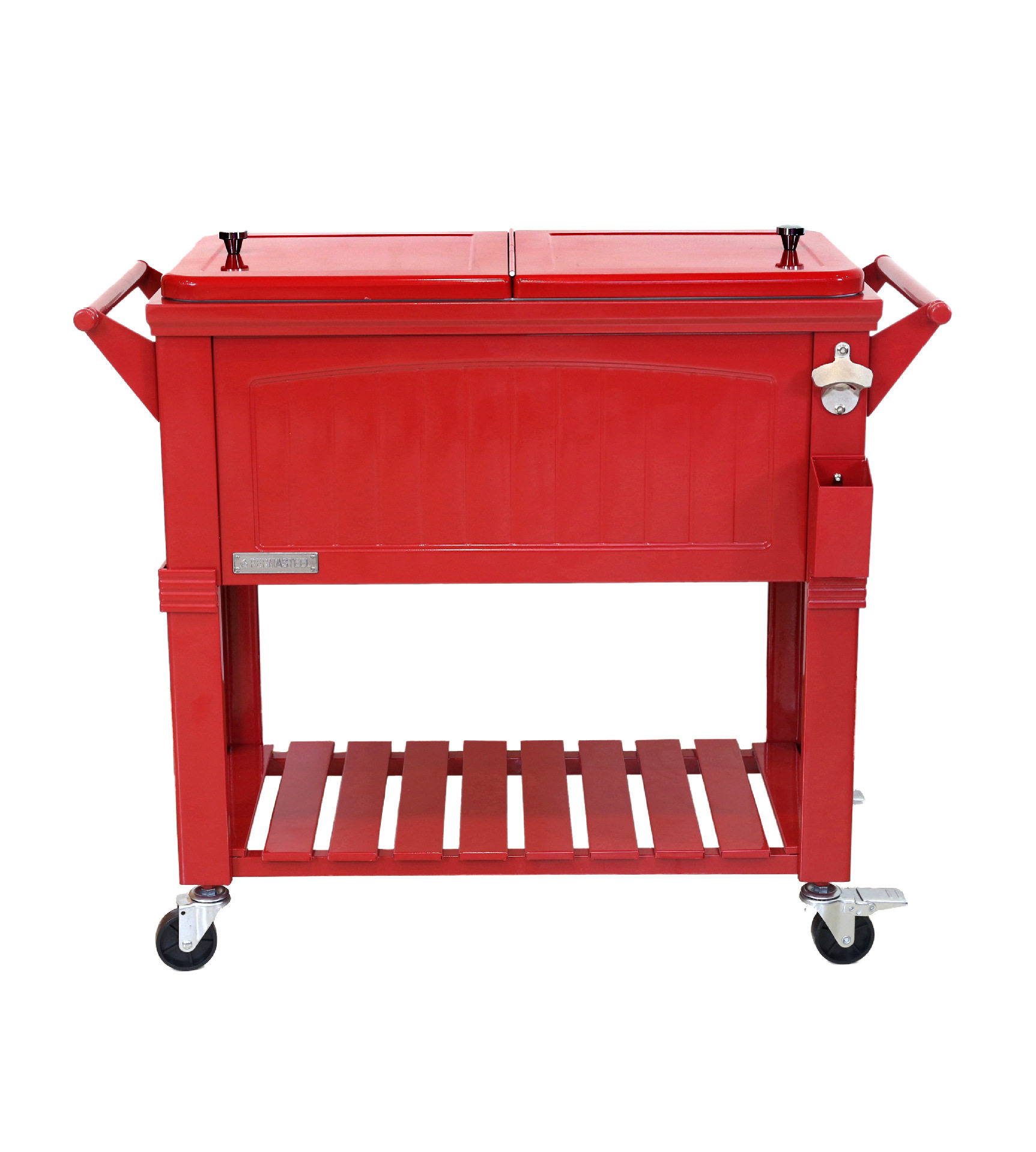 厂家供应金属保温箱 推车款保温箱酒水食品冷藏保温箱 80QT保温箱