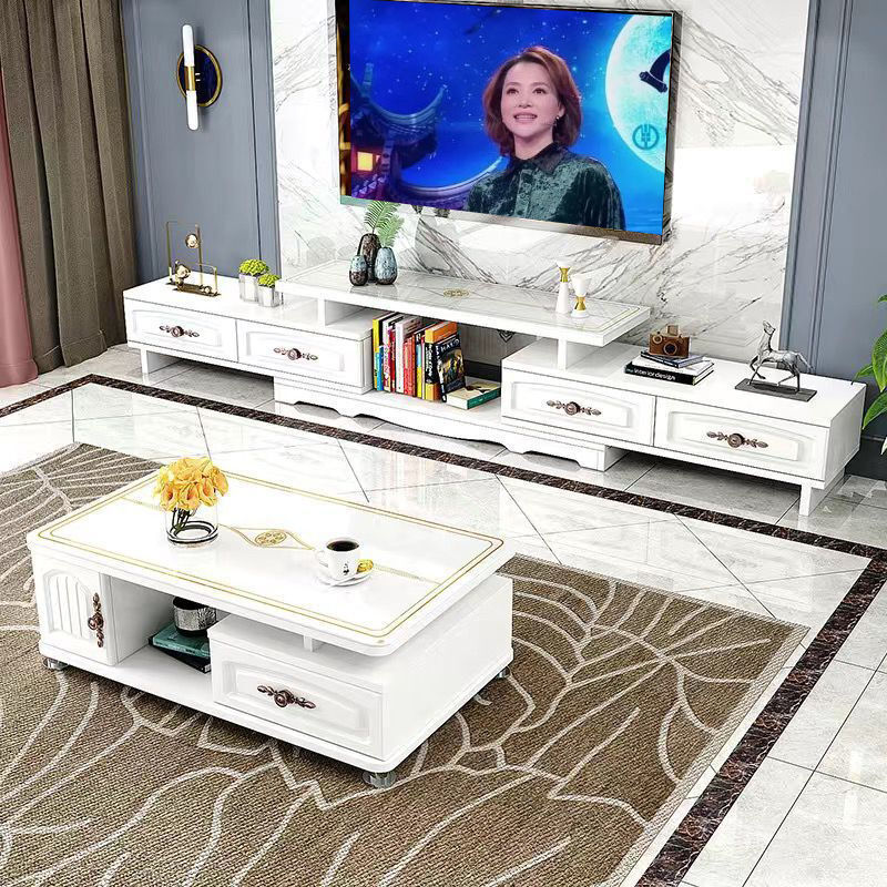 欧式钢化玻璃茶几现代简约客厅电视柜组合桌子茶台小户型家用茶桌