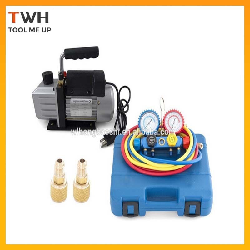 3/4/5/7CFM真空泵/冷媒表组R12  R22 R134 R502空调加注冷媒表组