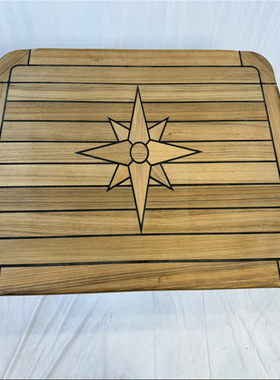 长方形圆角柚木桌面台面星形图案580x900mm 游艇房车船舶配件