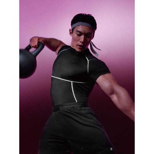安德玛春夏HeatGear Elite男子健身运动紧身衣短袖t恤6015382-009