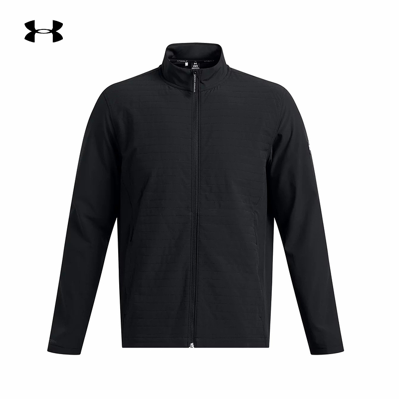 安德玛UA秋冬季男简约休闲运动立领拉链夹克外套 1387119-001