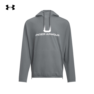 UA安德玛外套秋冬新款男士梭织休闲运动抽绳连帽卫衣6003864-025
