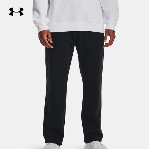 UA安德玛秋冬Rival男子抓绒保暖宽松直筒运动休闲长裤1379770-001