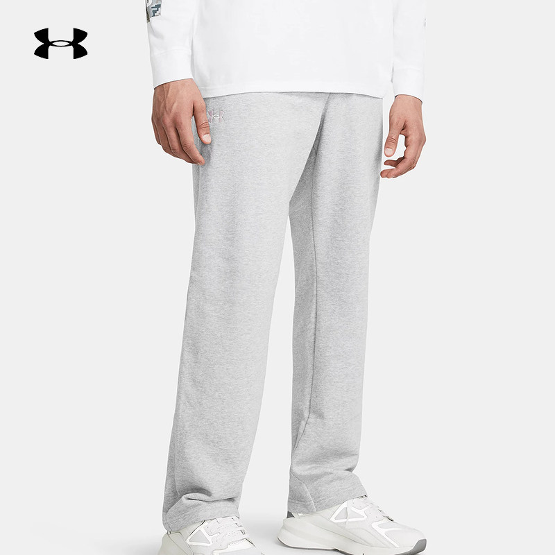 UA安德玛秋冬Rival男子宽松直筒抓绒保暖运动休闲长裤1379770-011