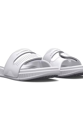 安德玛UA春夏Ansa Studio女子运一字拖运动拖鞋凉拖缓震白3025045