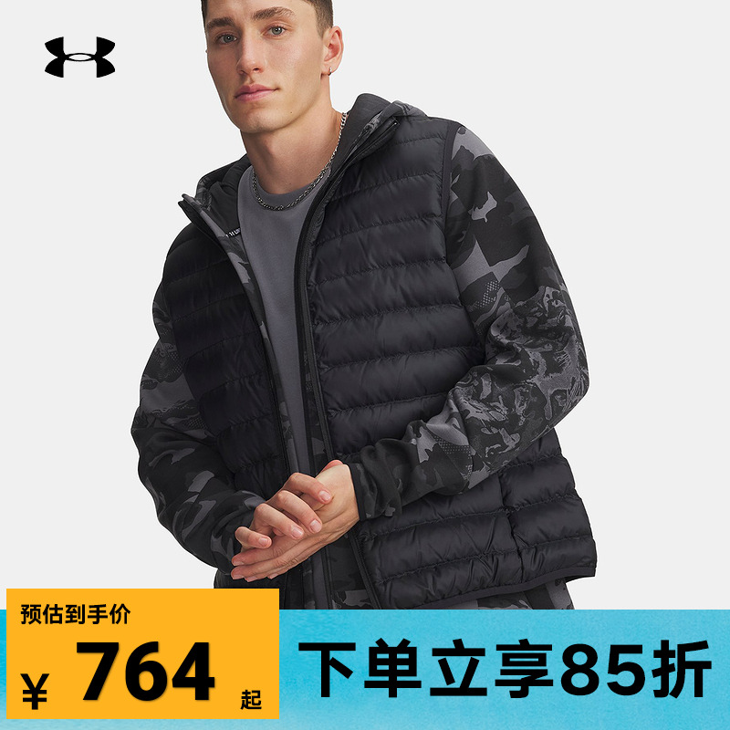 UA安德玛冬季新款Limitless男子休闲保暖黑色羽绒马甲6001212-001