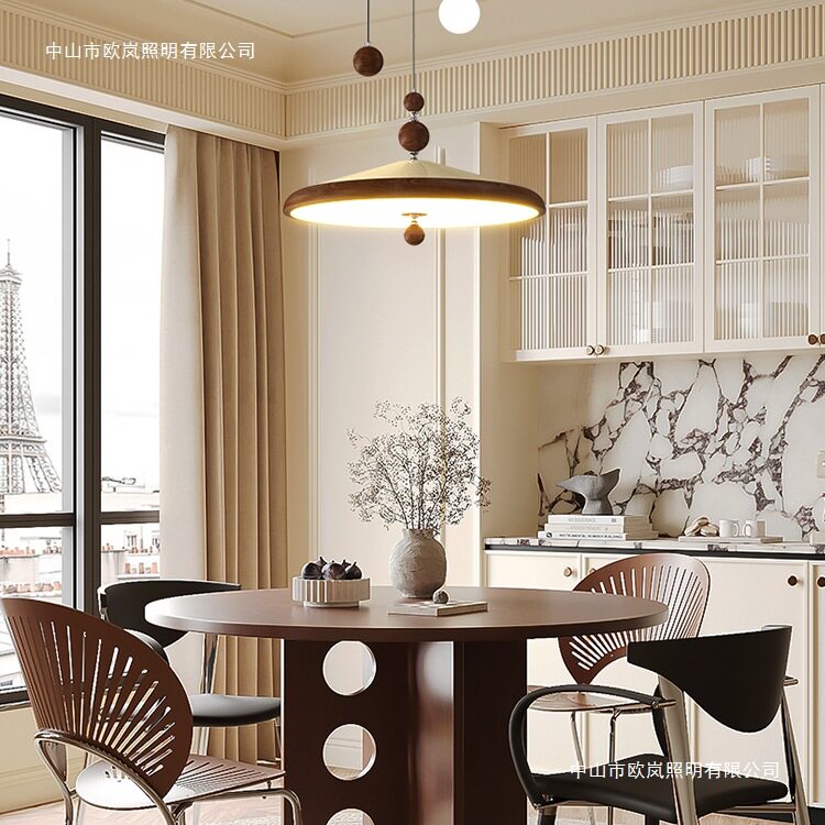 法式复古铁艺圆球LED餐厅吊灯