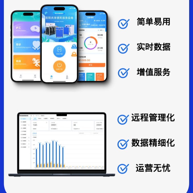 扫码支付共享陪护床软硬件系统APP小程序公众号H5物联网方案开发