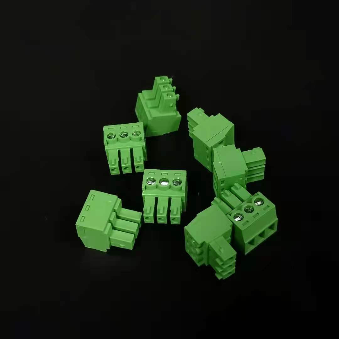 连兴旺工厂插拔式接线端子3.81mm绿色端子2P/3P/4P/16P端子PCB