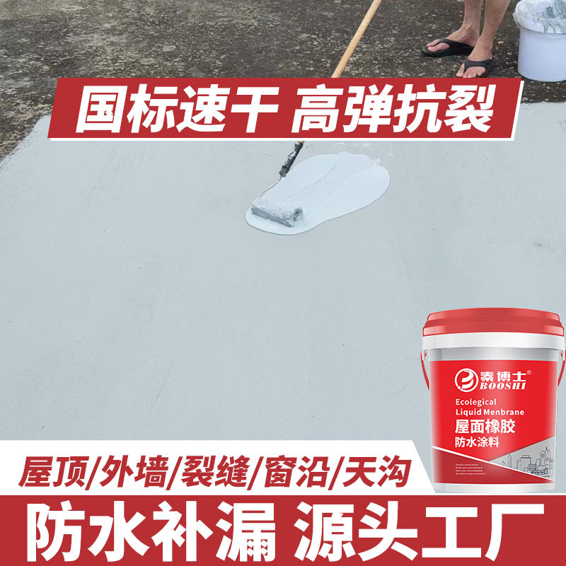 楼房屋顶外内墙面防水补漏涂料材料液体卷材裂缝堵王胶水弹性防水