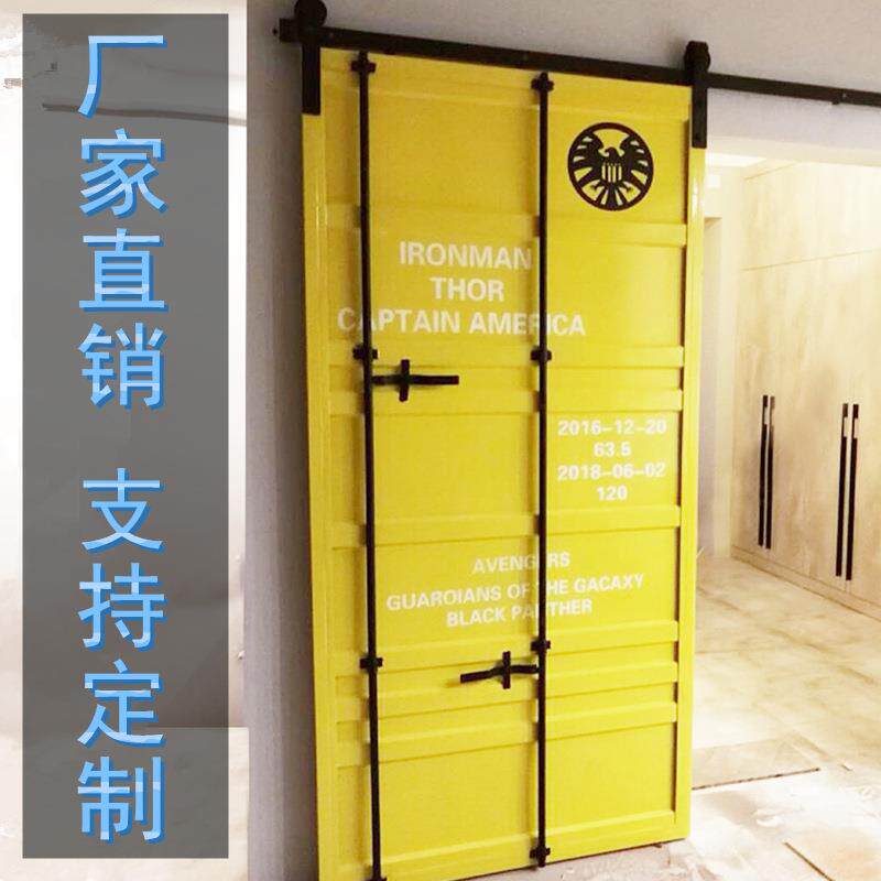 铁艺集装箱门卫生间门厨房门复古谷仓门吊轨推拉双开门Loft工业风