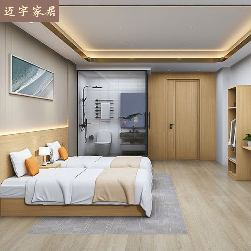 昆明酒店家具标间全套宾馆床民宿公寓单双人床出租房床专用床