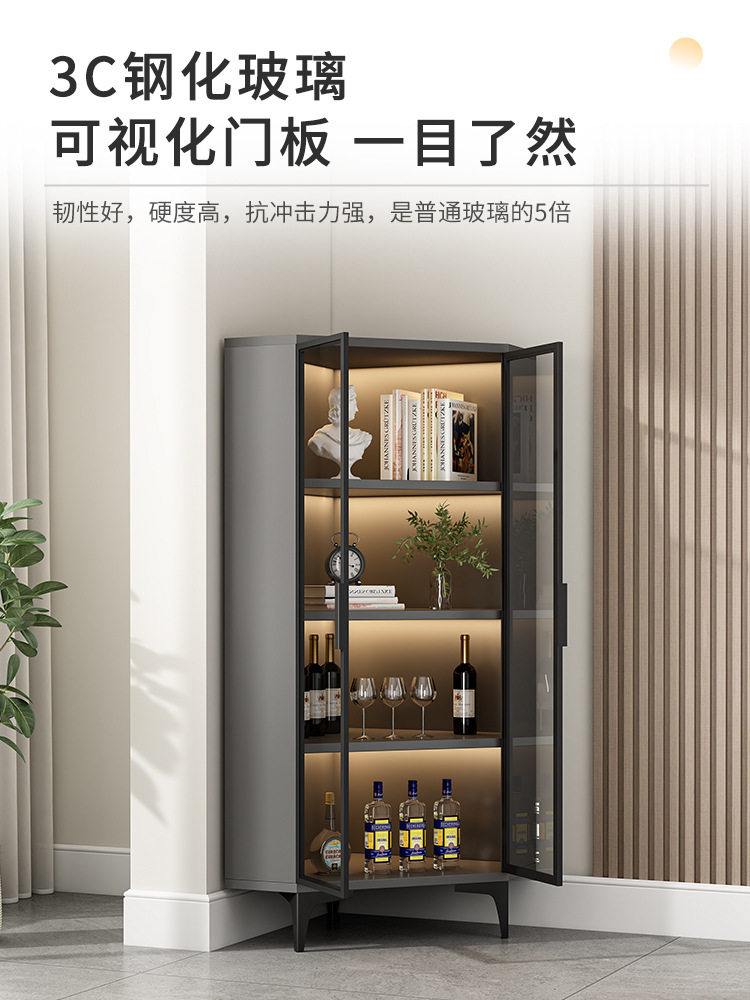 客厅墙角转角置物三角柜