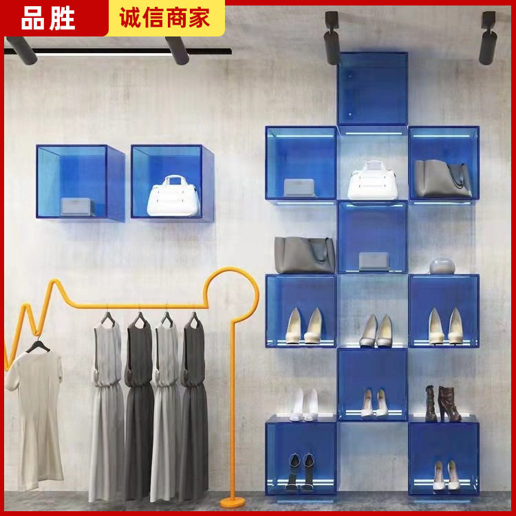 彩色亚克力带灯展示柜手办酒架