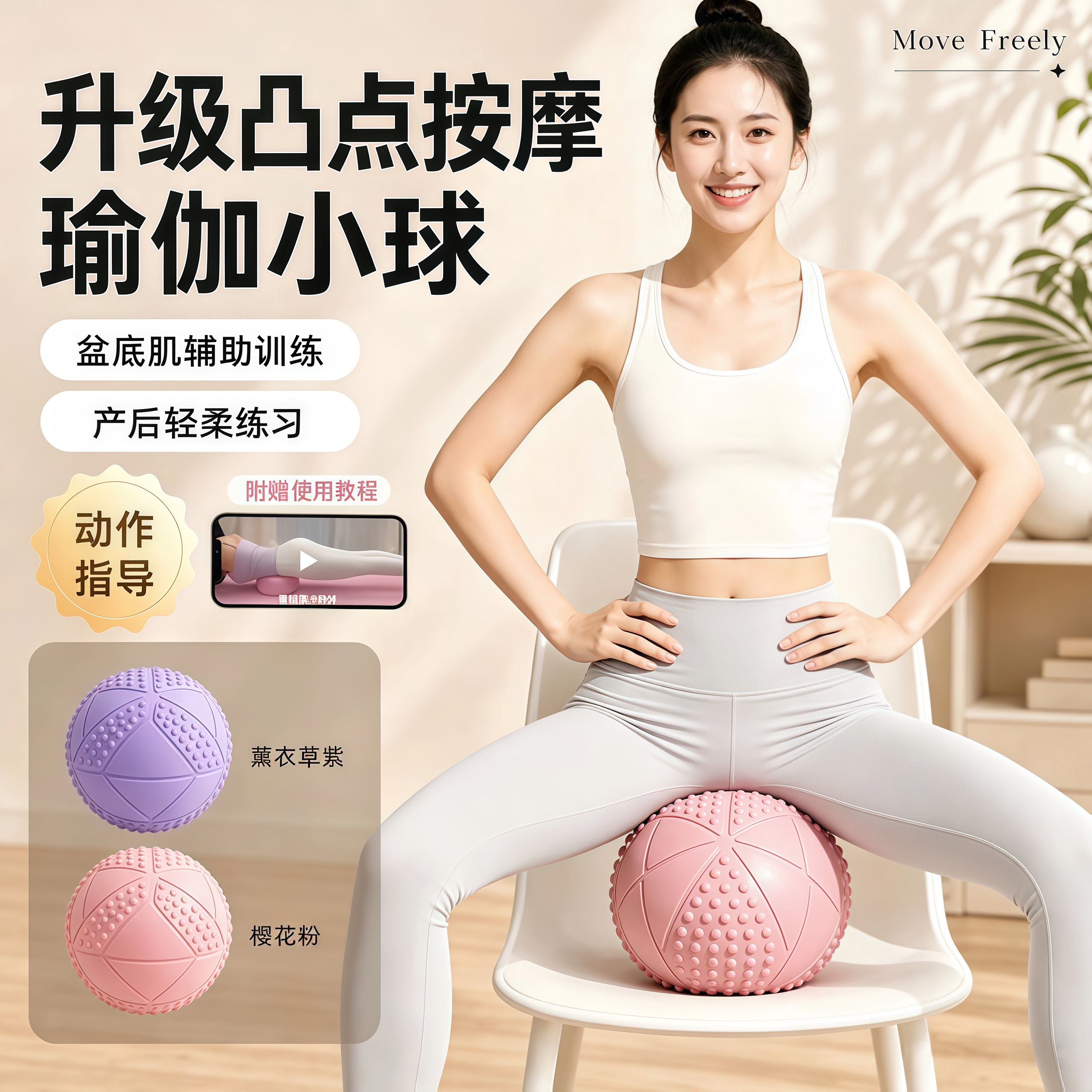 普拉提小球瑜伽球悬垂腹按摩球