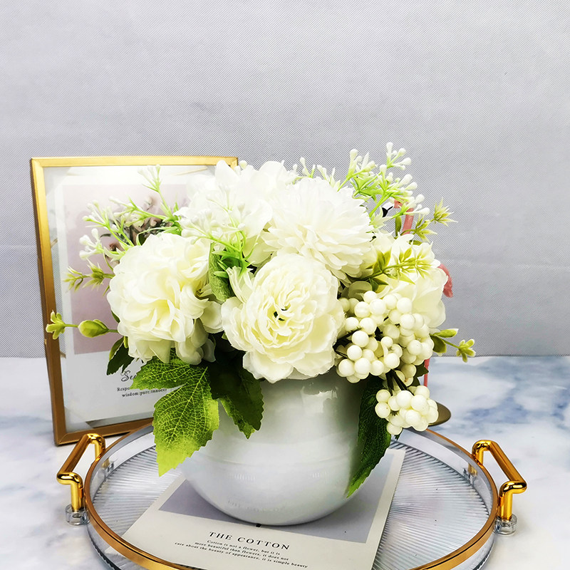 仿真桌面花艺装饰k玫瑰假花洽谈桌摆放客厅餐厅餐桌会议室玄关布,家居饰品,仿真花/假花,淘宝优惠券,粉丝福利购,淘宝优惠卷