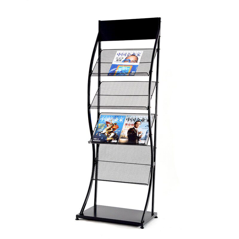 报刊杂志架宣传展示架报纸资料架立式收纳书报P架金属铁质多层落