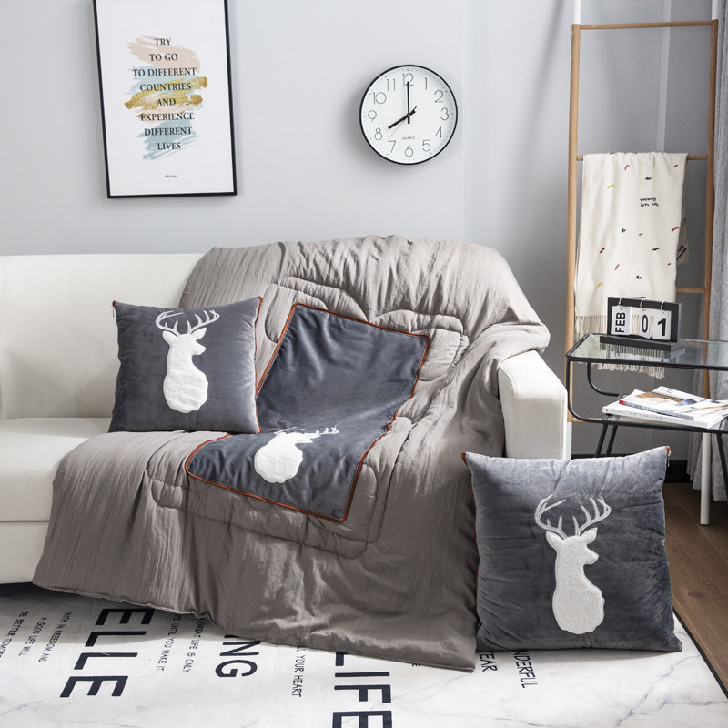 汽车抱枕被子两i用多功能枕头被车载靠垫靠枕折叠加厚空调被午休