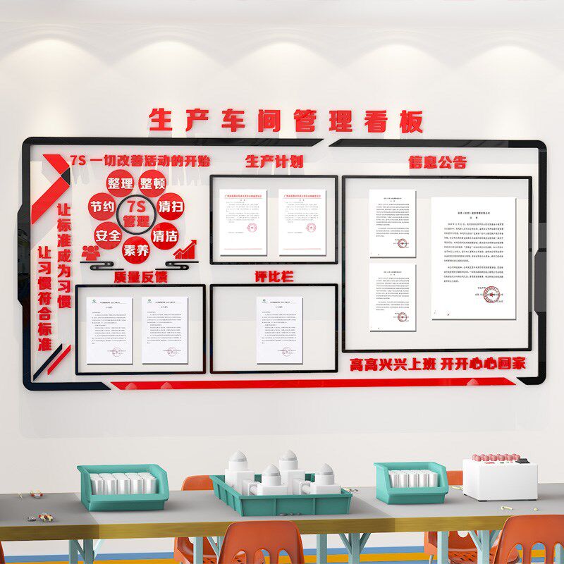 工厂车间生产管理看板6s宣传标语企业文化墙办公R室装饰公告栏墙,家居饰品,文化墙贴,淘宝优惠券,粉丝福利购,淘宝优惠卷