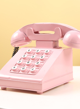 复古电话机怀旧道具模型老式铁艺听筒座机道具装饰V品商品橱窗摆