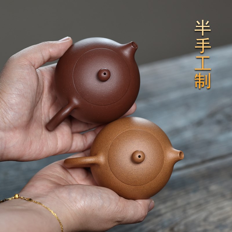 陈壶推荐 西施壶黄龙山r紫泥 黄金段 本绿半手工制小容量紫砂壶