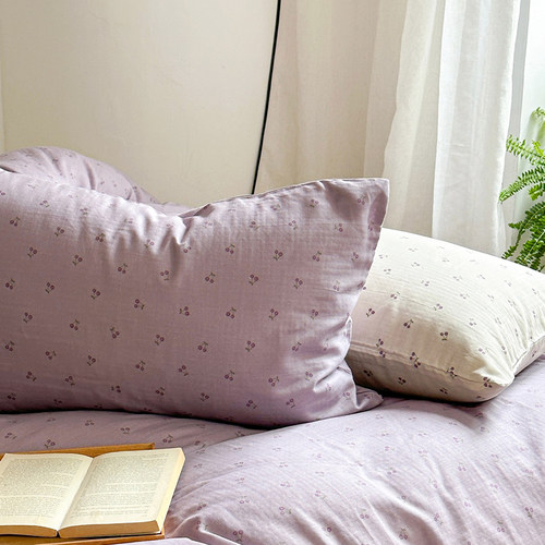 伊甜紫 A类纯棉少女双层纱被套B床单定做婴儿床四件套单件床笠枕