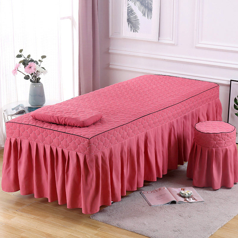 美容床罩单件套美容院专用按摩洗头理H疗美体推拿纯棉带洞特价定