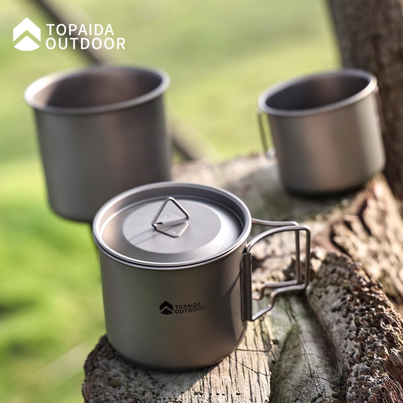 纯钛户外钛水杯马克杯野营便携套杯咖啡杯茶杯单层钛杯Z露营烧水