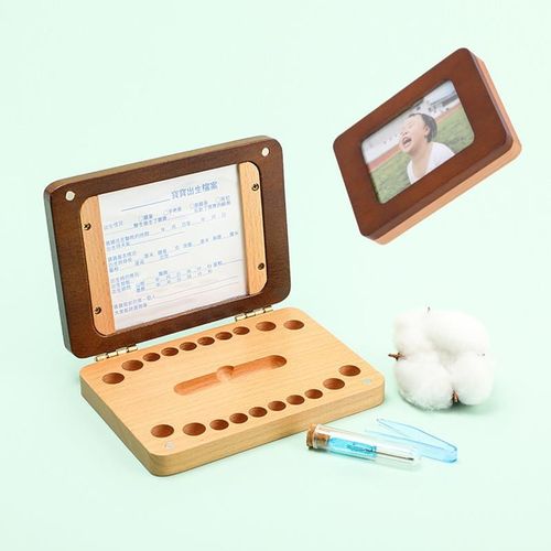 跨境儿童男d女孩撞色相框胎毛乳牙盒婴儿胎发牙齿收纳盒宝宝纪