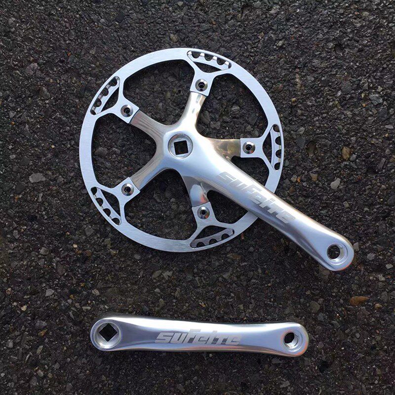 复古通勤车d7/8/9变速车折叠车方孔曲柄牙盘小轮自行车改装单盘片