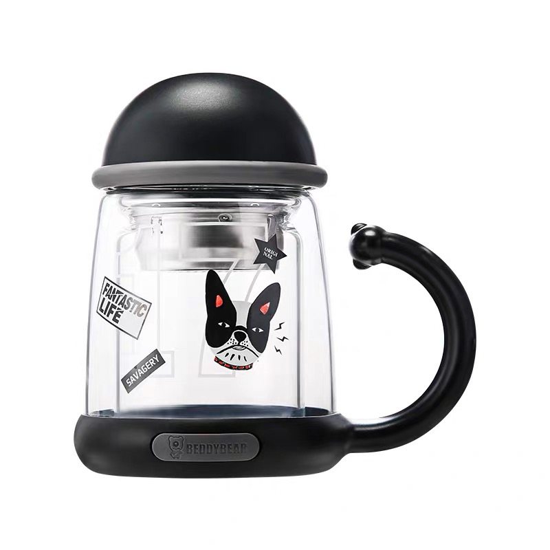 杯具熊小丸子玻璃杯双层隔热ins花茶G杯可爱少女带把茶杯便携水杯,餐饮具,玻璃杯,淘宝优惠券,粉丝福利购,淘宝优惠卷