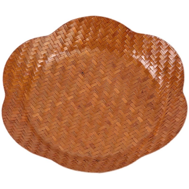 竹制品手工竹编茶点盘干果盘x藤编水果篮日式糕点盘创意托盘小碟,特色手工艺,竹编/竹雕,淘宝优惠券,粉丝福利购,淘宝优惠卷